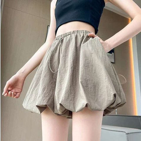 Summer Shorts Skirt for Women  Elegant Drawstring Skirt Shorts Women Casual