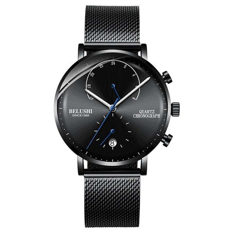 Men Leather Strap Watch Chronograph Leather Strap Watch