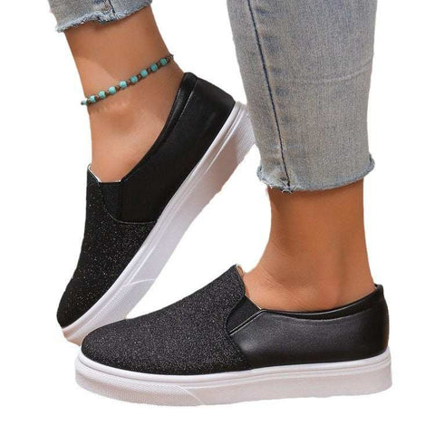 Sequined Loafers Walking Shoes Women