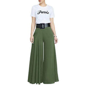 Women High Waist Wide Trouser Loose Stretch High Waist Wide Trouser